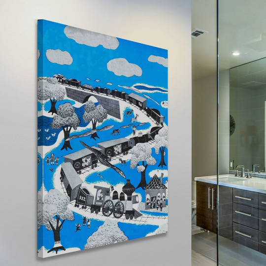 The Longest Train - Wrapped Canvas Graphic Art Print