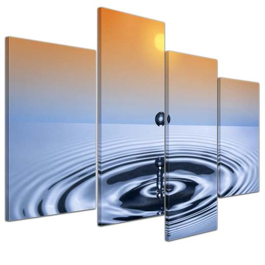 Waterdrop 4-Piece Graphic Art on Canvas Set