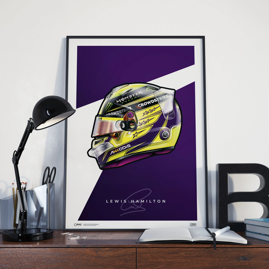 Lewis Hamilton 2022 F1 Poster | Helmet Mercedes Hand Drawn Art Formula 1 Grand Prix