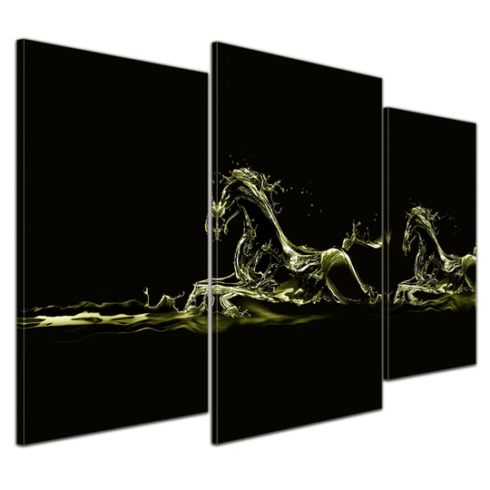 Horses 3-Piece Graphic Art on Canvas Set