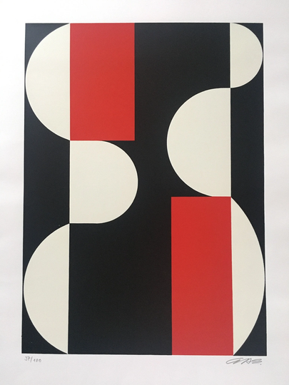 Anna Beöthy-steiner, Abstract Composition in Red Black & White, Original Signed Silkscreen, 1930