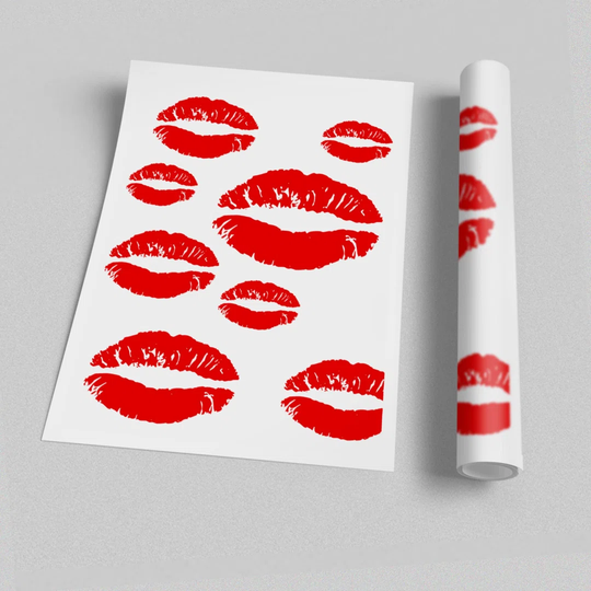 'Red Lips Galore' - Graphic Art Print on Paper