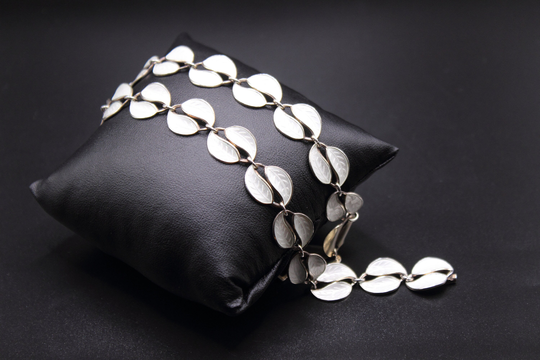 Vintage David-Andersen Necklace | Sterling Silver & Guilloche Enamel Oslo Norway Mcm Mid-Century Modern Free Delivery Christmas