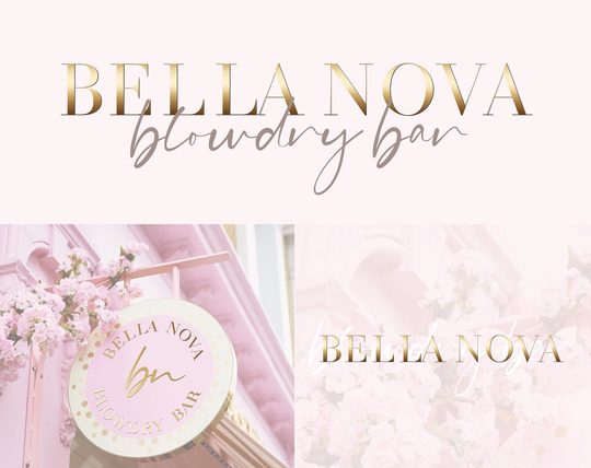Logo Design, Business Package, Premade Logo, Pink Gold Branding Spa Beauty Modern