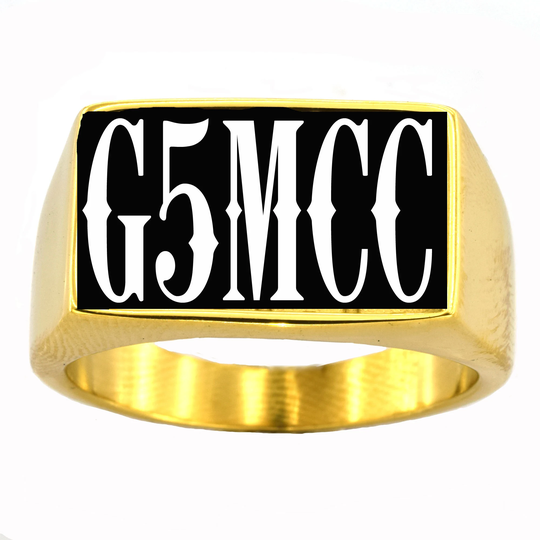 Customized Golden Stainless Steel Ring 5 Letters Initials Alphabets Numbers Name Rectangle Ring Personalized Gift