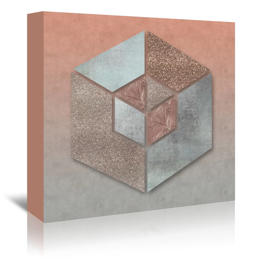 Pastel Salmon Hexagon by Lebens Art - Graphic Art Print