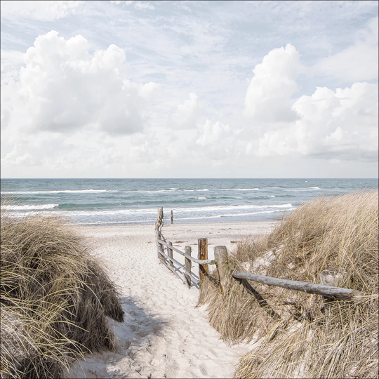 Way to Beach - Graphic Art Print on Glass