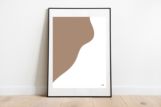 Brown & White Graphic Print Wall Art, Brown