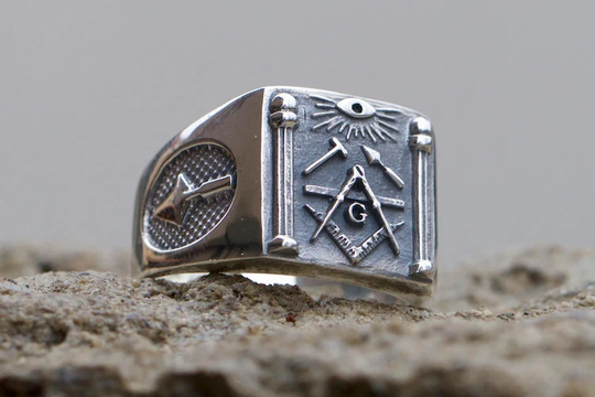 Masonic Sterling Silver 925 Ring Masons/Handmade - All Sizes