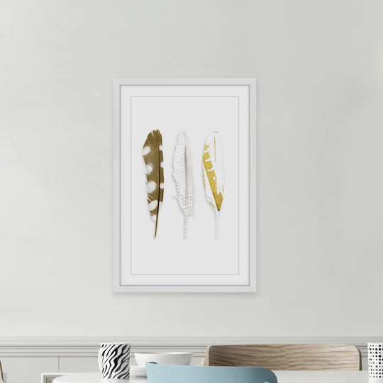 Vanishing Feather - Picture Frame Graphic Art Print on Paper