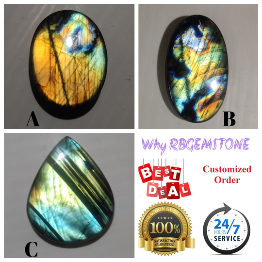 Multifire Labradorite, Large Oval Pear Shape Labradorite, Multi Labradorite Cabochon For Silver Jewelry, Pendant Making Stone