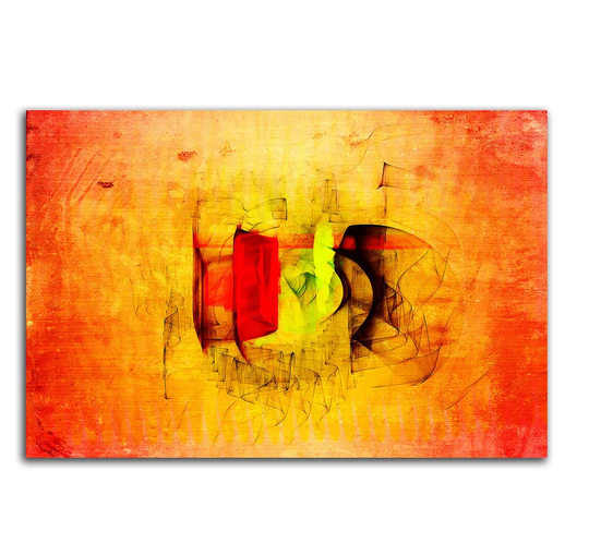 034 Abstract Graphic Art Print on Canvas
