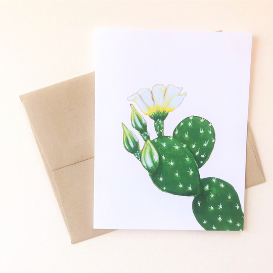 Prickly Pear Greeting Card, A2 Art Card, Sonoran Desert