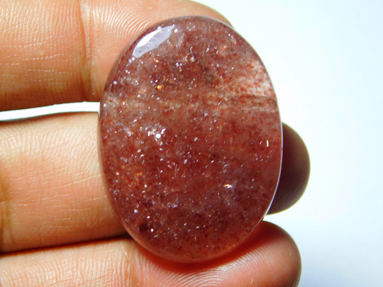A Rare Quality Strawberry Quartz Cabochons, Top Quality Loose Gemstone 60Cts. | 37x28mm