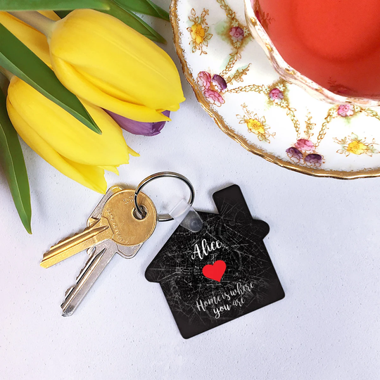 Keyring For Couple, Personalised Gift Her/Him, New Home