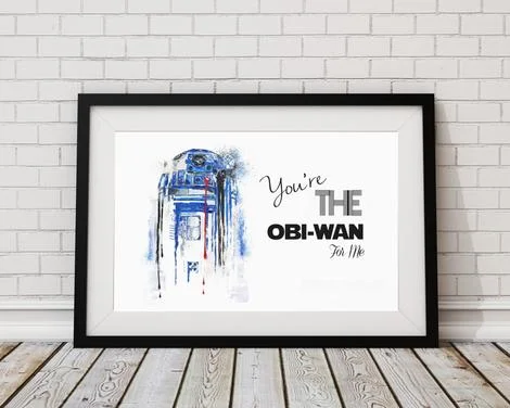 'You're The Obi-Wan For Me' Framed Graphic Art Print
