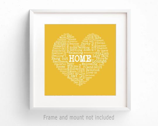 Love Home Typography Print, Cosy Decor
