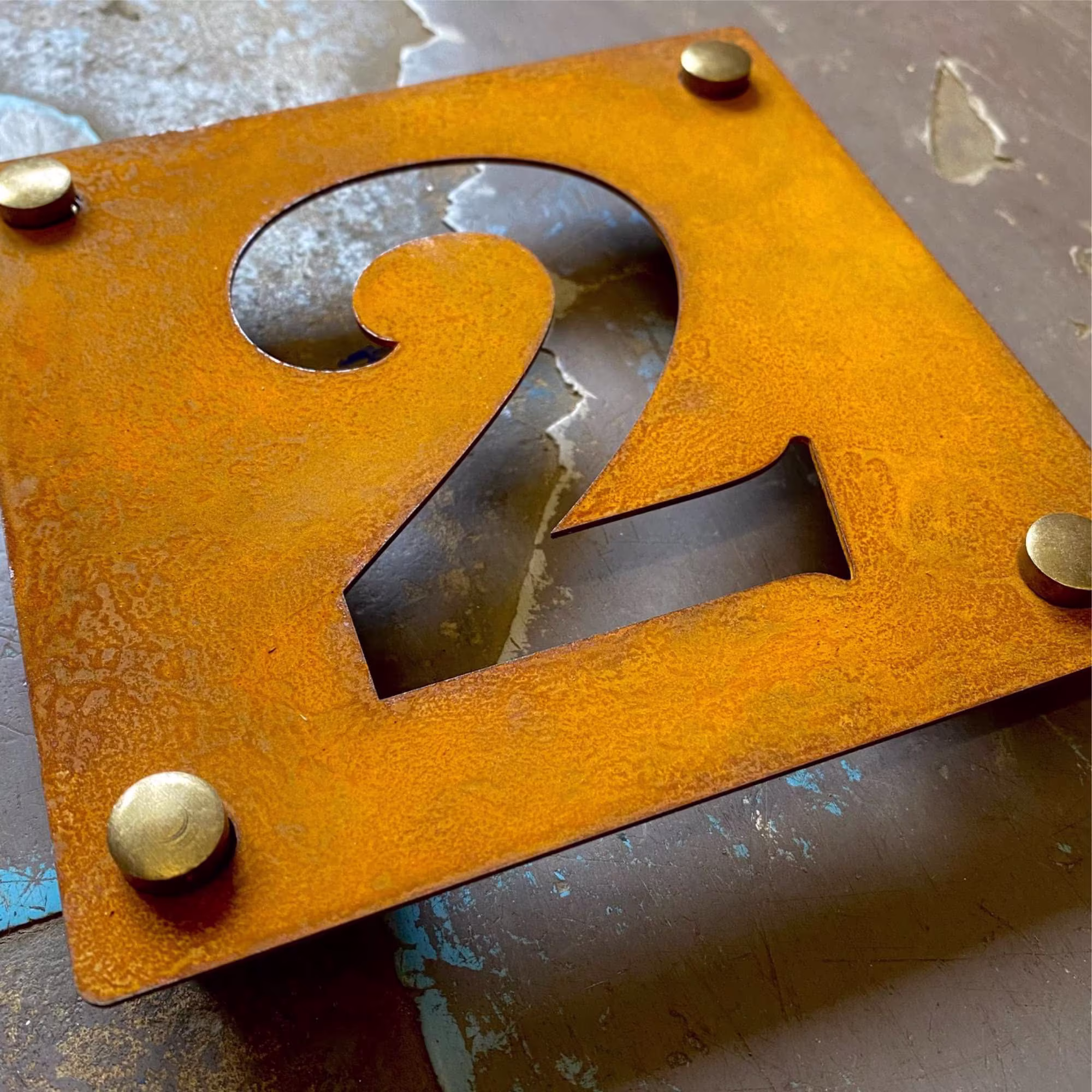 Corten Steel House Number, Rusty Metal Signs & Numbers - Corten, Weathered Rusty No