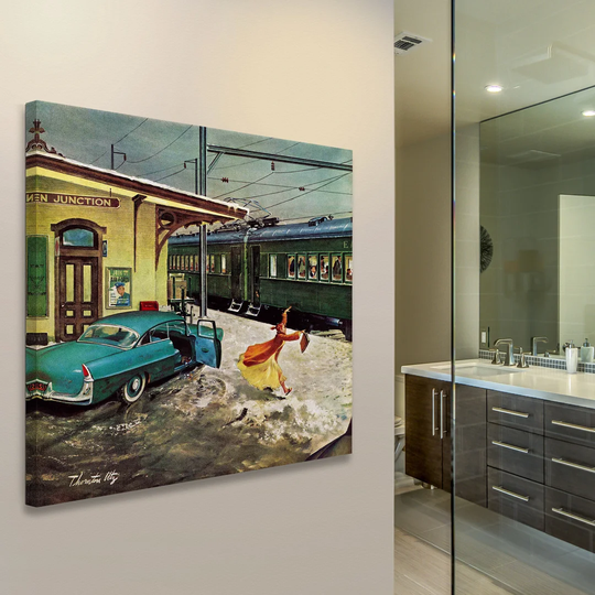 Catching the Train - Wrapped Canvas Graphic Art Print