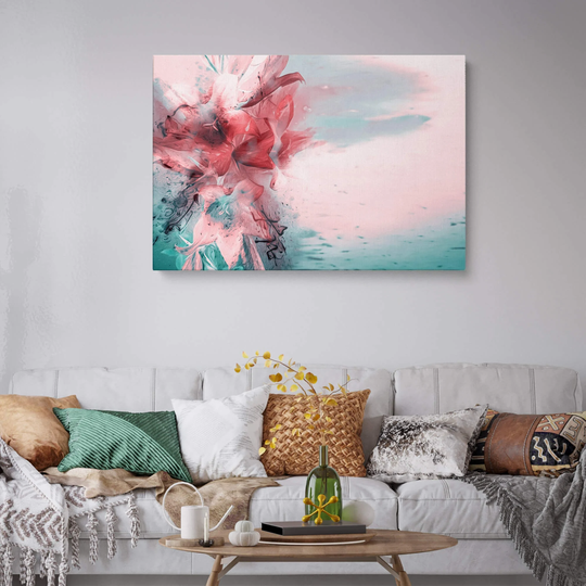 Abstract Floral Canvas Art Print, Giclée Hanging Wall Decor, Modern , Floating Frames, Floater Pictures
