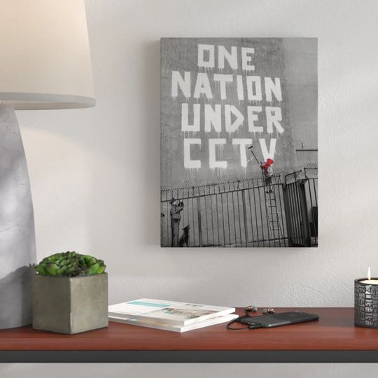 One Nation Under CCTV II by Banksy - Wrapped Canvas Graphic Art Print