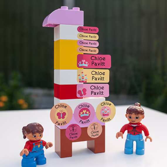 Pink Holic Personalised Stick-On Object Name Labels - 66 & 12 Clear Films