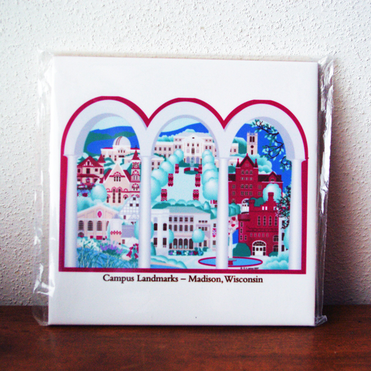 Madison Campus Landmarks Decorative Ceramic Tile, Trivet, University Of Wisconsin 001