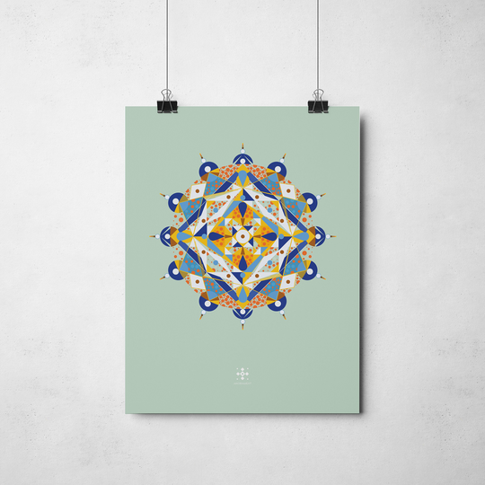 Trippy Mandala Large Size Art Geometrical Pattern Poster Print On Matte Paper For Yoga Studio, Living Room As A Home Boho Decor Element