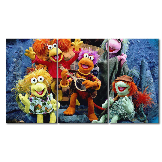Fraggle Rock 3 Piece Graphic Art Print Set on Canvas