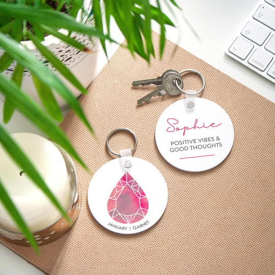 Birthstone Keyring, Birthday Gift, Gemstone Gift For Her