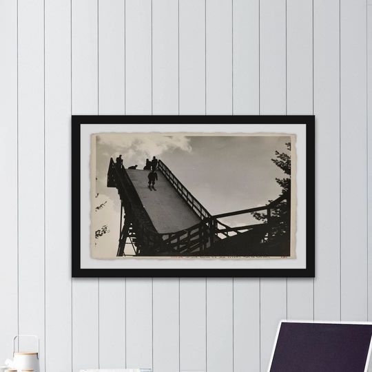 Ski Jump III - Floater Frame Graphic Art Print on Paper