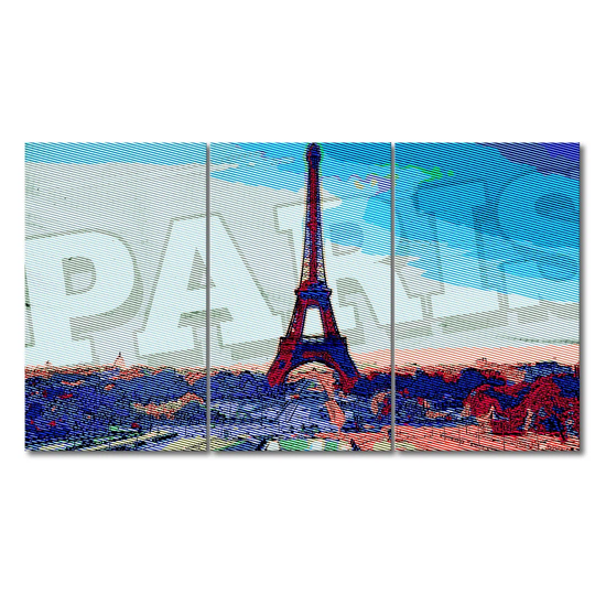 Paris 3 Piece Graphic Art on Canvas Set