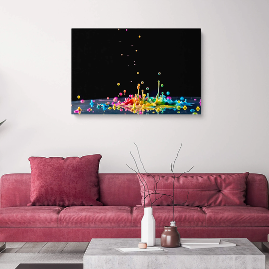 Canvas Art Large Prints, Colorful Splash Wall Print, Giclée Hanging Decor, Modern Prints