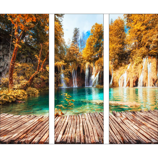 Turquoise Water - 3 Piece Graphic Art Print Set on Glass