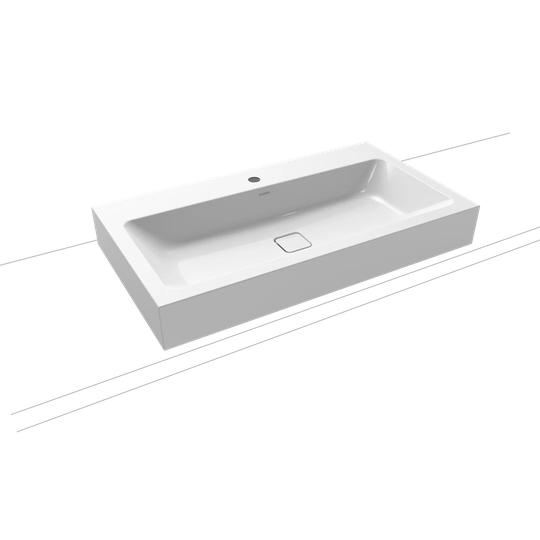 Bahama Beige Steel Enamel Rectangular Countertop Basin Bathroom Sink