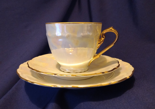 Vintage China Trio, Gebruder Benedikt, Pearl Lustre, Tea Lustre Ware, Czechoslovakia Porcelain, Gift, Afternoon Tea, Party