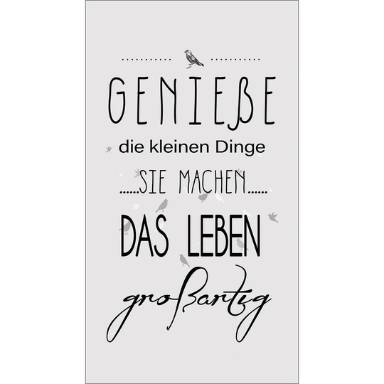 Genieße Das Leben Graphic Art Print on Wood