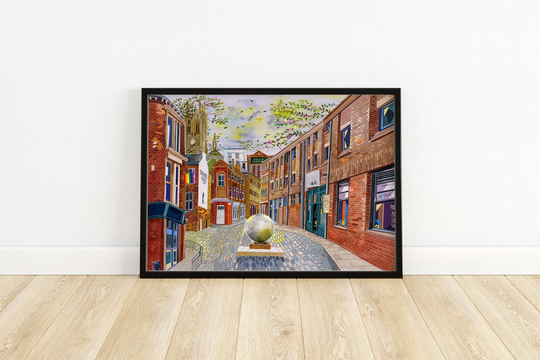 Leeds Art Print, The Calls, Collage Illustration, Minster, Kapow Coffee, Call Lane, Kirkgate, Maude Street, A3, A4, A2