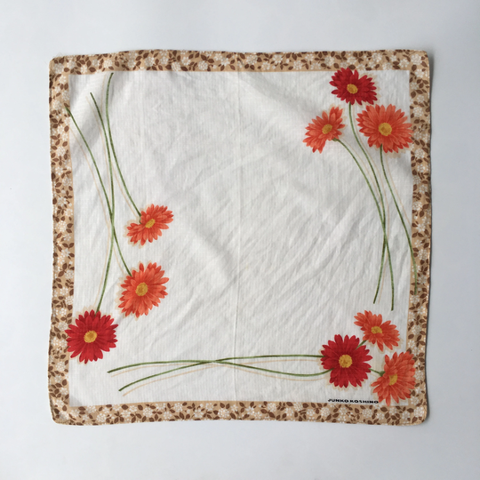 Vintage Junko Koshino Graphic/Art Flower Handkerchief