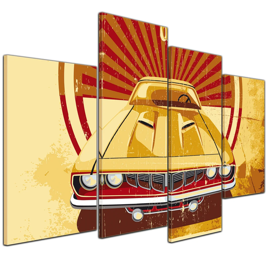 American Style II 4-Piece Graphic Art on Canvas Set