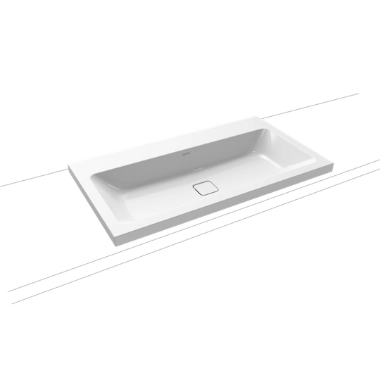 Cono Cool Grey Steel Enamel Rectangular Inset Bathroom Sink
