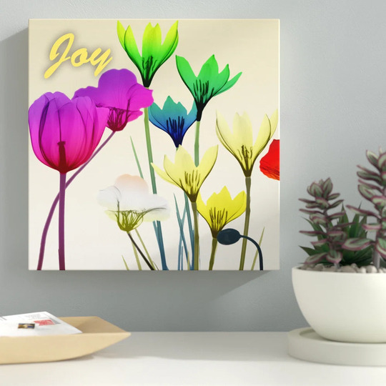 Floral Calm Pop Joy 2 - Wrapped Canvas Graphic Art Print on Canvas