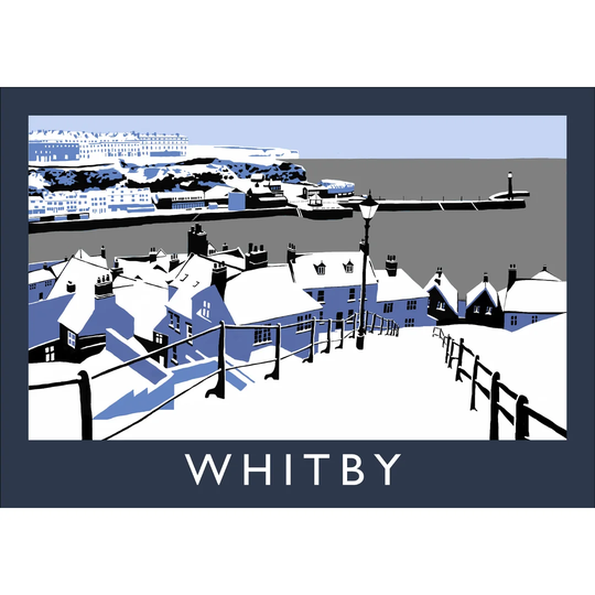 Whitby in Snow Graphic Art by Richard O'neil - Graphic Art Print on Paper