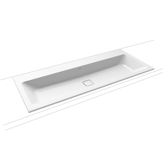 Alpine White Metal Rectangular Inset Basin Bathroom Sink