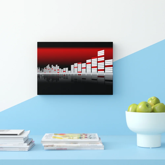 Graphic Equalizer Red Club - Wrapped Canvas Graphic Art Print