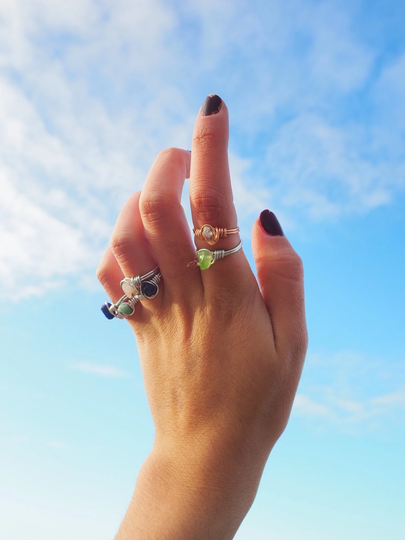 Handmade Silver Wire Gemstone Ring