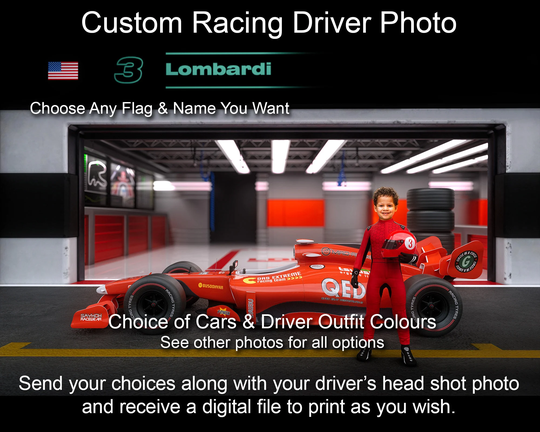 Custom Racing Car Driver Photo Edit, Personalized Motor Portrait, Grand Prix Racer Portrait For Kids, Digital File Printing