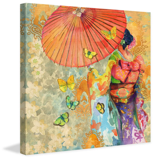 Umbrella Butterflies by Evelia - Wrapped Canvas Graphic Art Print