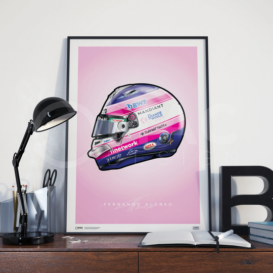 Fernando Alonso 2022 Formula 1 Helmet Poster | F1