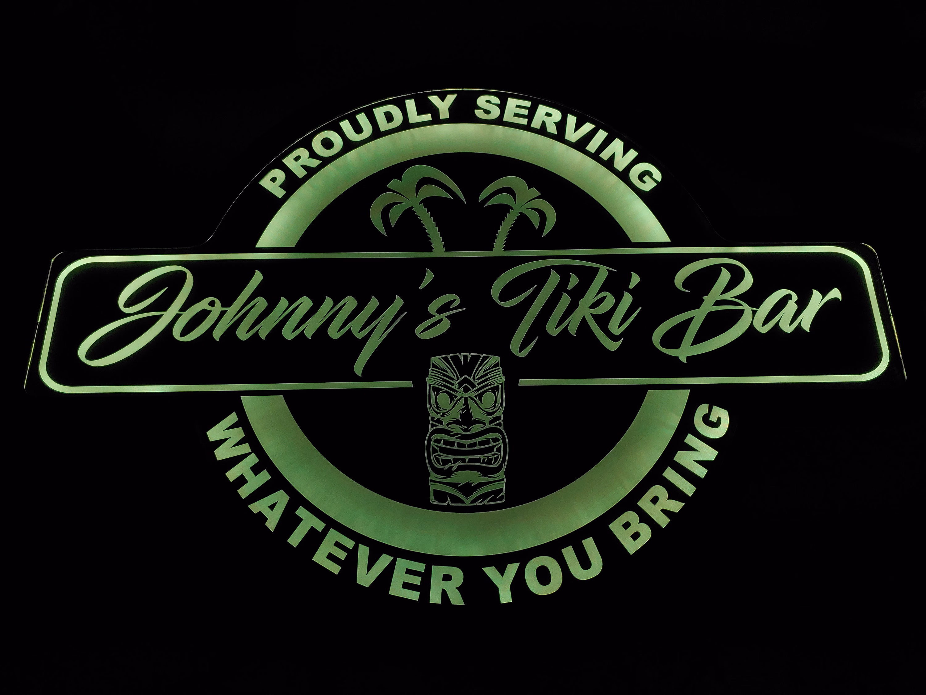 Custom Tiki Bar Color Changing Acrylic Wall Led Night Light Neon Like 4 Sizes Free Shipping